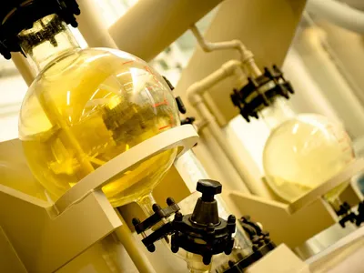 Laboratory glassware used in the refining process
